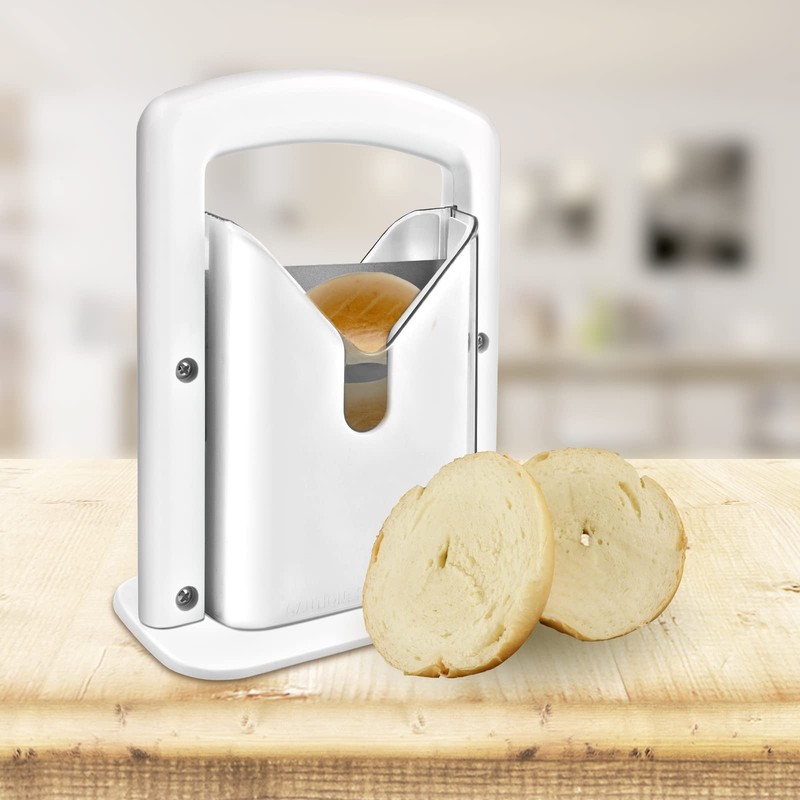 Bagel Slicer,Perfect for Bagels, Safe Grip, Guillotine Cutter, Safety Shield,... gallery