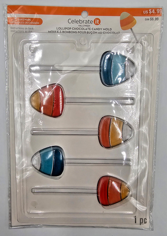 Celebrate It Lollipop Chocolate Candy Mold ~ Halloween Candy Corn NEW
