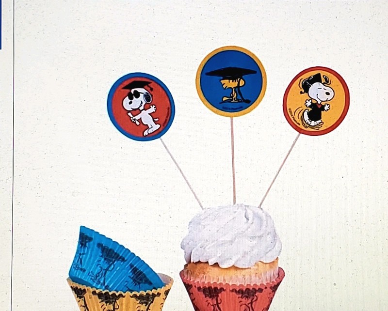 Peanuts Snoopy Graduation Party 50 Cupcake Liners & 50 Picks New gallery