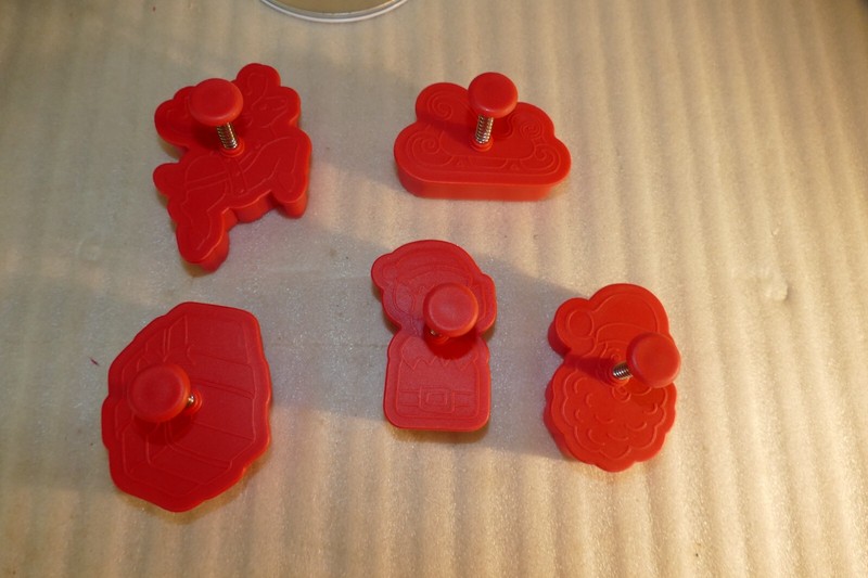 Nordic Ware 5 Christmas Easy Release Cookie Cutters Santa Elf Gift Deer Sleigh gallery