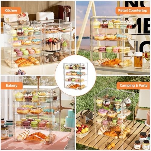 4 Tier Cupcake Stand Acrylic Cardboard Cupcake Tower Holder, Dessert Pastry C... gallery