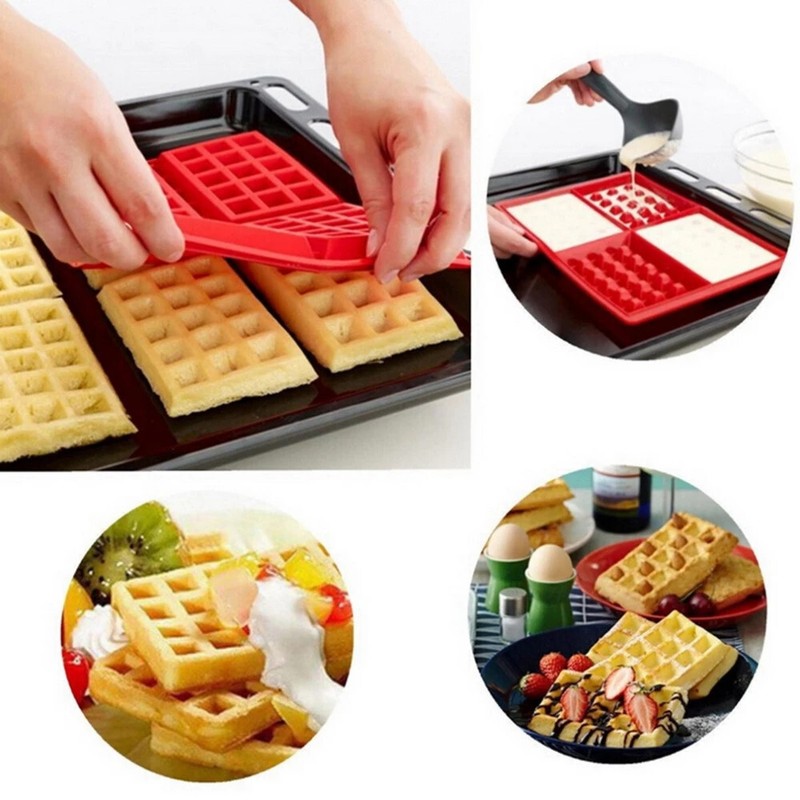 Silicone Waffle Cookie Mold Muffin Cake DIY Mould Bakeware Kitchen Baking Tools