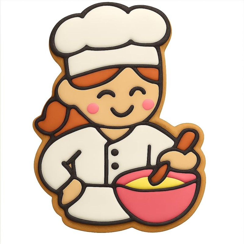 Cooking Chef Mom Cookie Cutter & Stamp, Fondant & Clay - 4x4" gallery