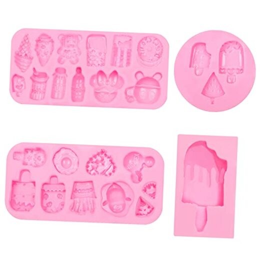 Ice Cream Silicone Molds – 3 Pcs – Mini Popsicle Cake Decorating – Chocolate