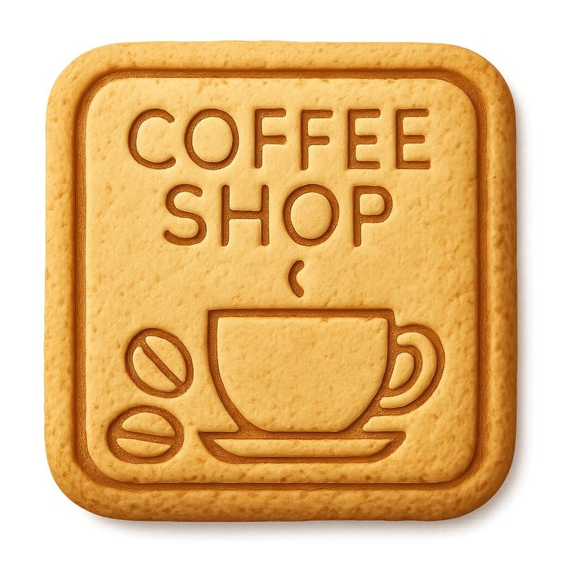 Coffee Shop Sign Cookie Cutter & Stamp, Fondant & Clay – 4×4