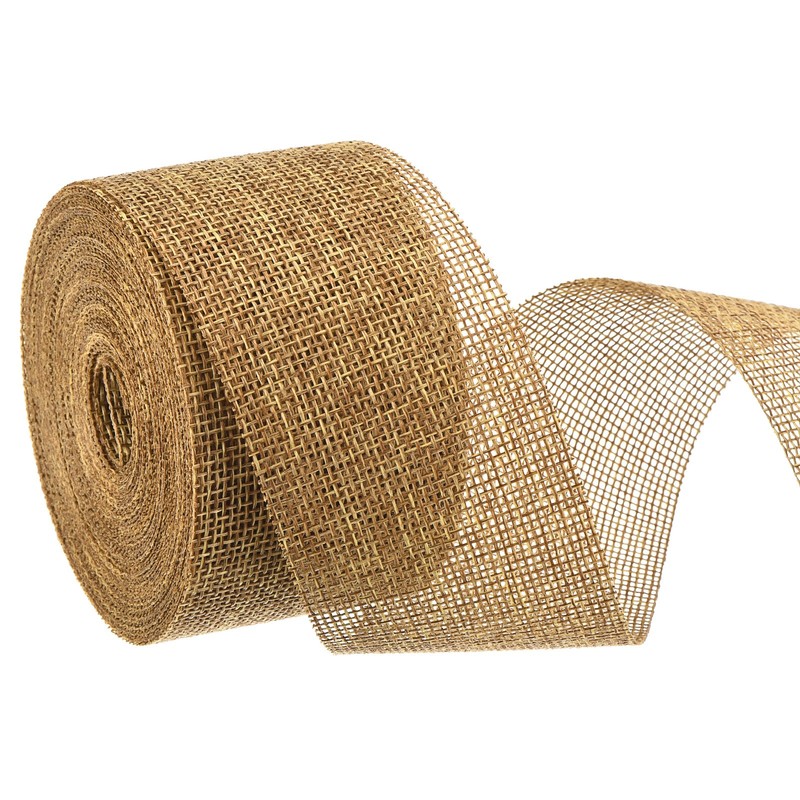 Burlap Ribbon,2 Inch Wide 10 Yards Burlap Wired Ribbon, Chocolate