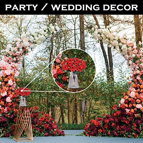 6" Artificial Silk Rose Bush with Gyp & Foliage 24 Flower Heads- Wedding 1 Red gallery