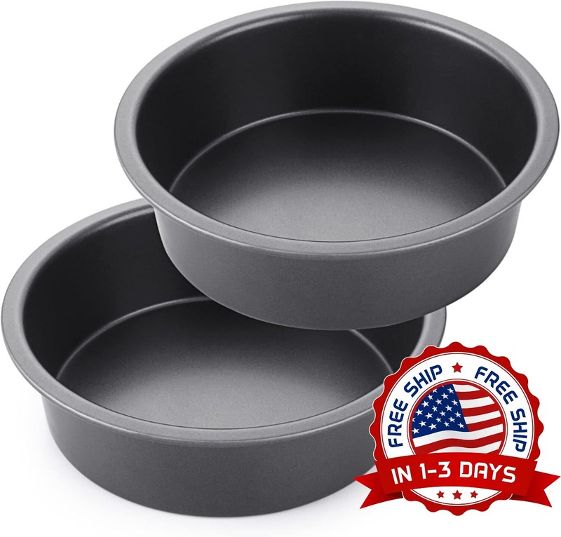 Juego De 2 Moldes Para Pasteles Reposteria Antiadherente Redondos 8 Pulgadas NEW