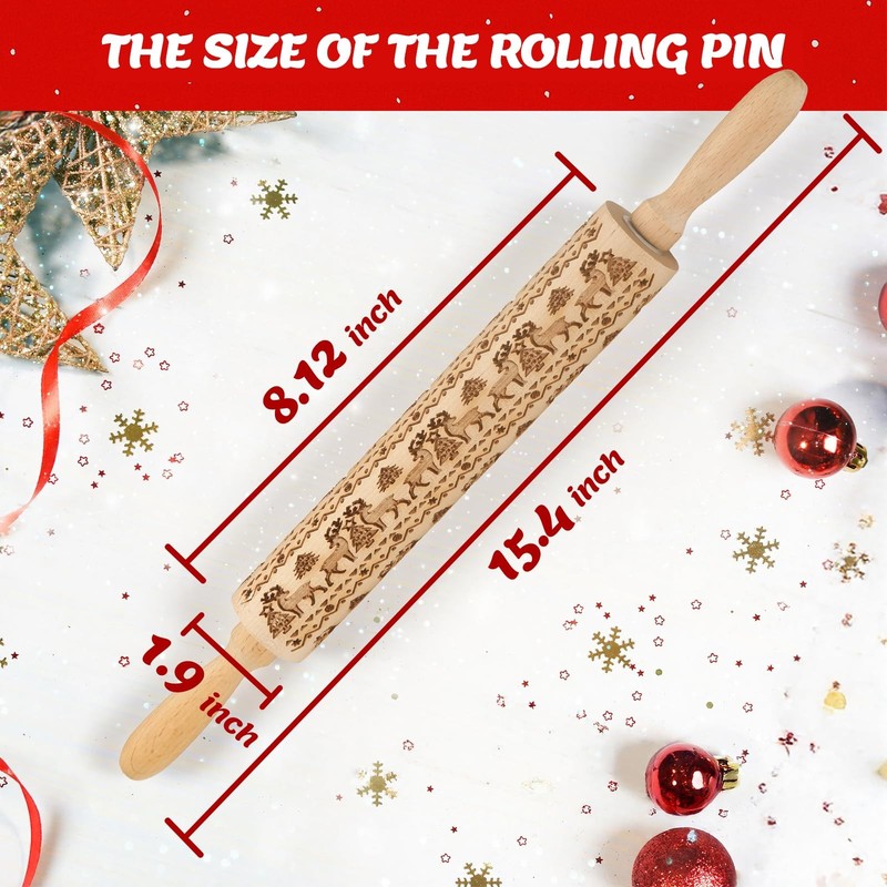 Stocking Stuffers Gifts for Women, Wooden Embossed Rolling 15.35INCH, Wood gallery