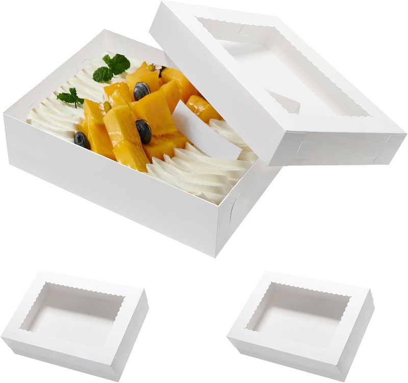 19X14X4 Inches Cake Boxes 6Pcs Rectangle Half Sheet 1/2 Sheet Bakery Boxes with gallery