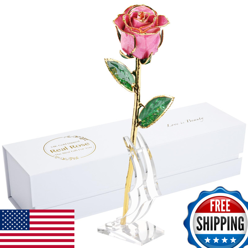 Maxspt Anniversary Rose Gift For Her Gold Dipped Rose Is Attractive Luster And