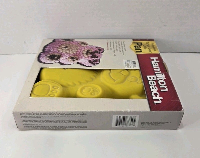 Hamilton Beach Professional Teddy Bear Cake Pan Mold- Yellow Silicone- gallery