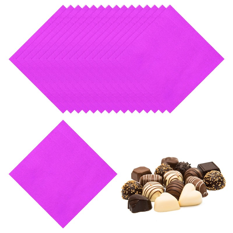 200 Pcs Candy Foil Wrapper, 3.1 x 3.1″ Chocolate Wrapper, Rose Red (Orange Peel)