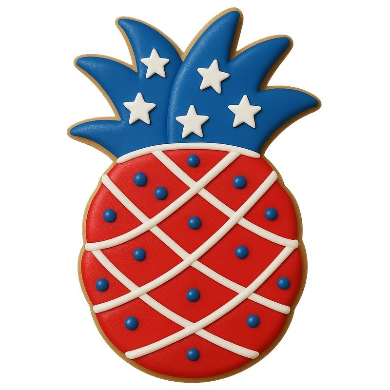 Mighty Gadget Detailed Pineapple Cookie Cutter & Stamp - 4x2.4" (Random Color) gallery