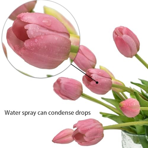 15Pcs Artificial Tulips Flowers, Soft A Style-15pcs Light Purple(no Vase) gallery