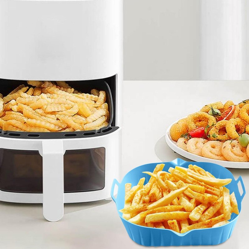 Air Fryer Silicone Pot Air Fryer Basket Linings Non-Stick Safe Oven Baking Tray gallery