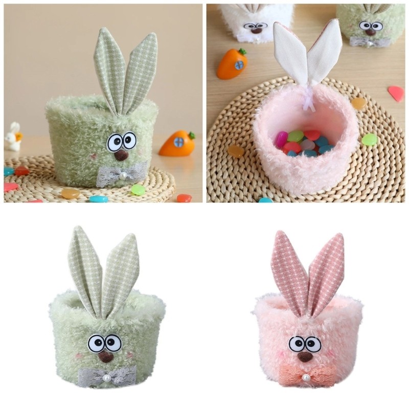 Easters Basket Easters Eggs Hunting Basket Bunnies Easters Bucket with Plush Ear gallery