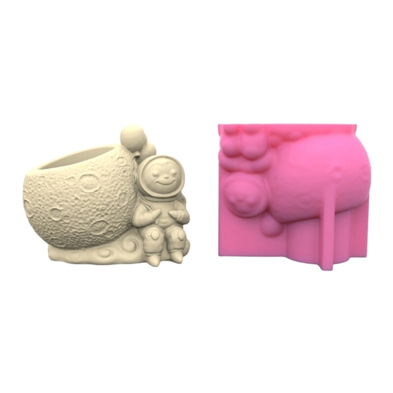 Vase Concrete Moulds Flowerpots Silicone Molds Sitting Astronaut Shaped