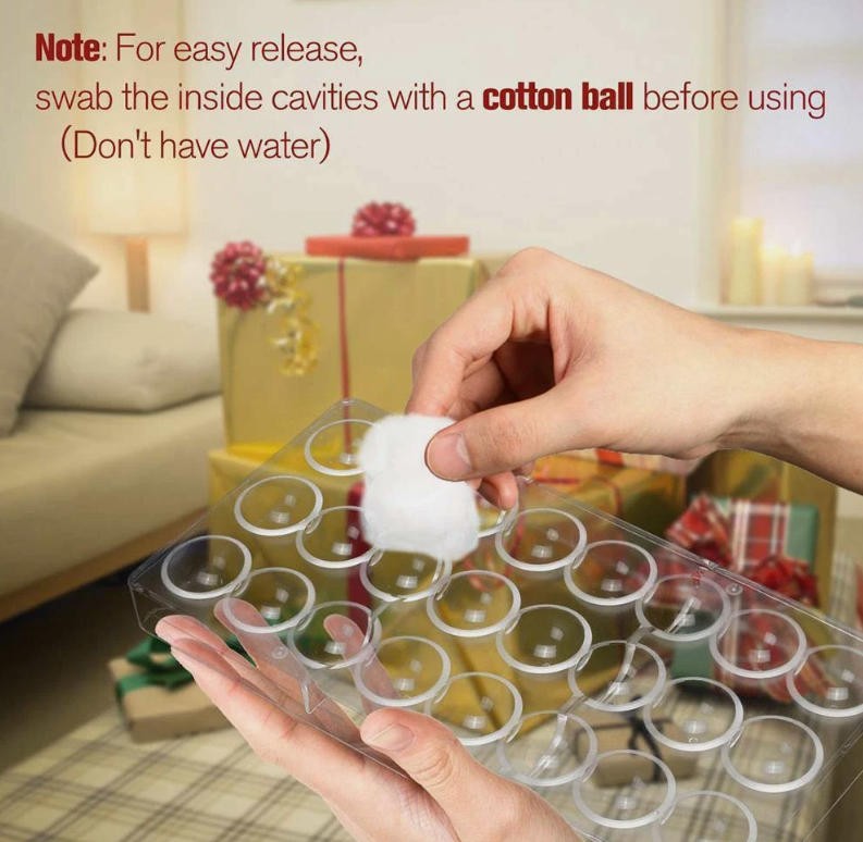 DIY Maker Polycarbonate PC Clear Hard Chocolate 24 Half Ball Candy Mould gallery