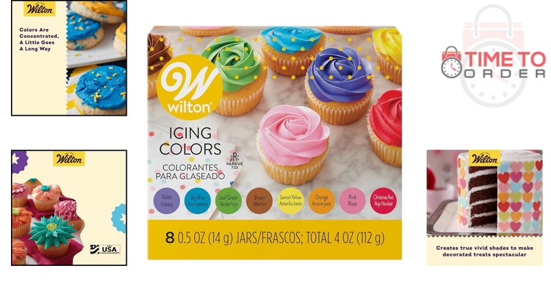 8-Color Gel Food Coloring Set for Cakes Cupcakes Frosting Bake Decor gallery