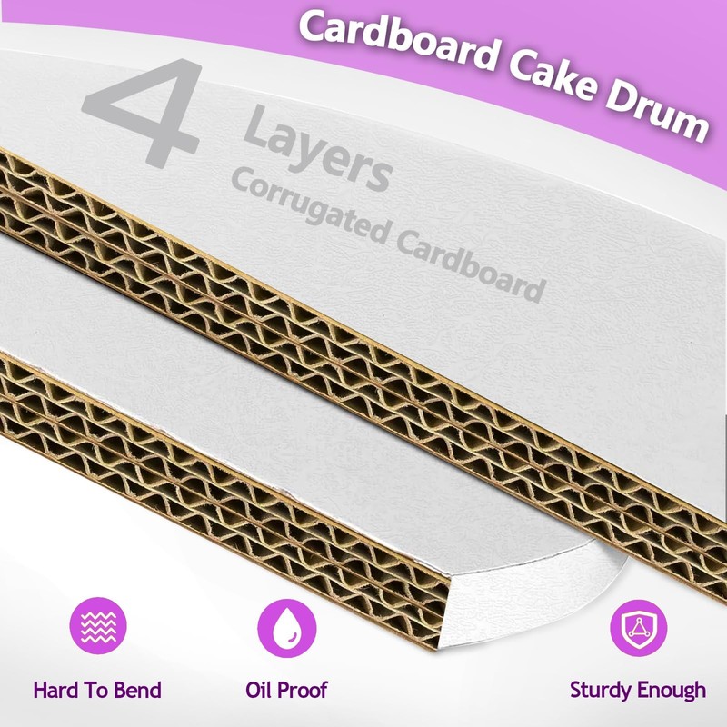 12 PCS 12 Inch Round Cake Drums White 1/2 Thick Bend Resistant Cardboard Base gallery