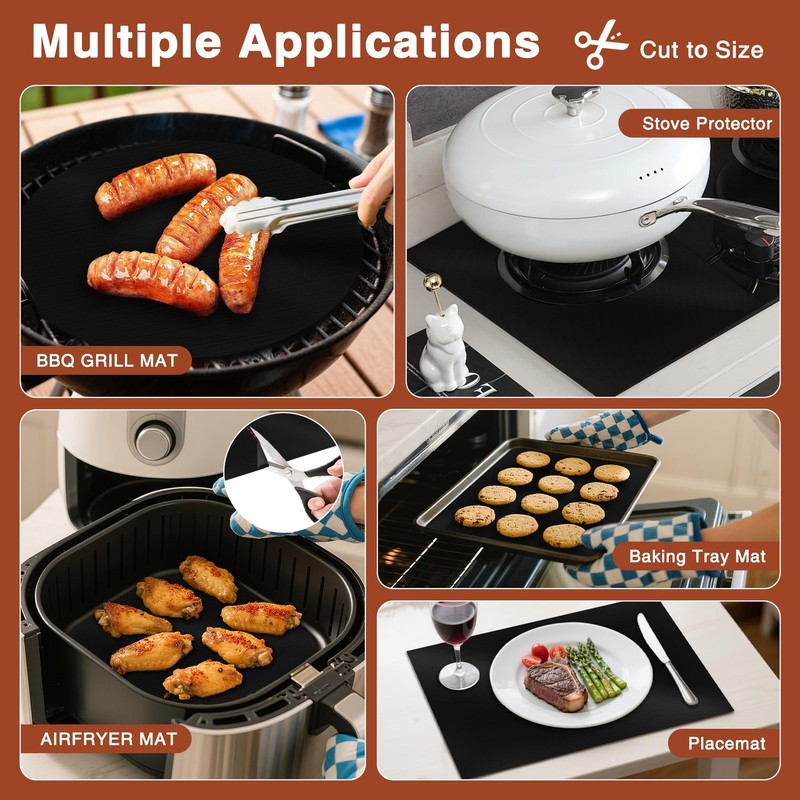 PrettyCare Oven Liners for Bottom of - 2 Pack Large Heavy Large, Black gallery