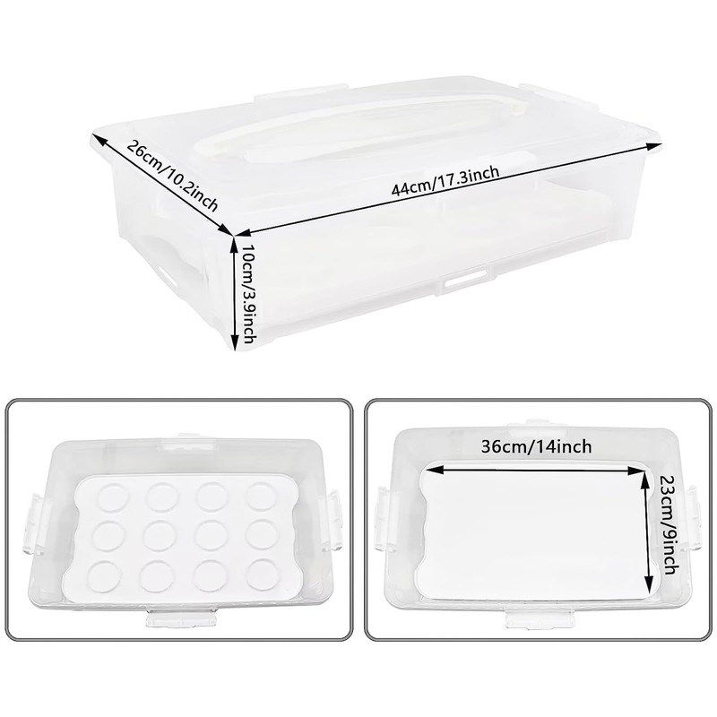 1Pack White Plastic Cake and Cupcake Carrier Holder, Large Portable Storage C... gallery