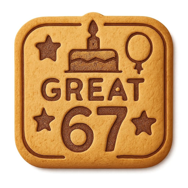 Standing Great 67 Cookie Cutter & Stamp, Fondant & Clay – 4×4″