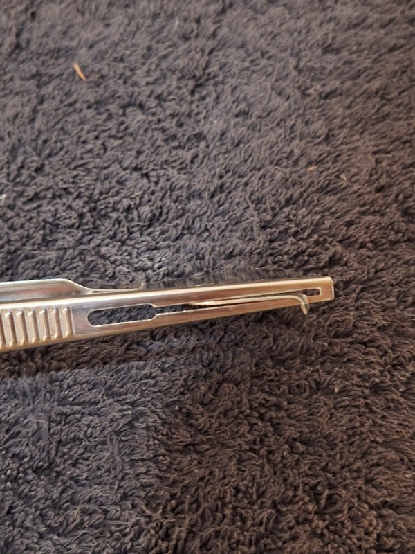 Vintage Cookie Dropper/Butter Cutter Metal 6-1/8" Long gallery
