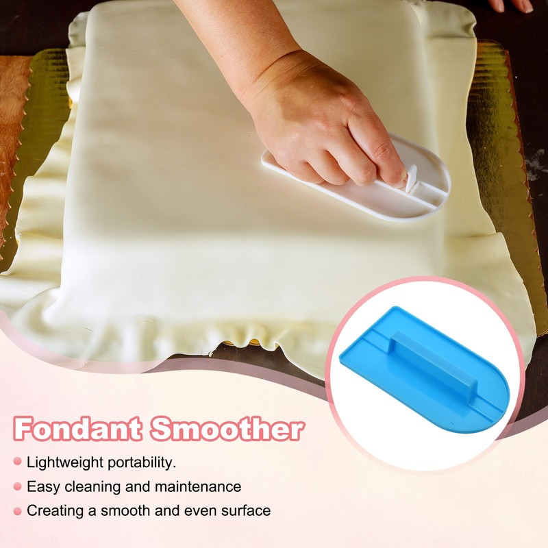 2Pcs Professional Cake Decorating Tools, Fondant Smoother, One-piece Blue gallery