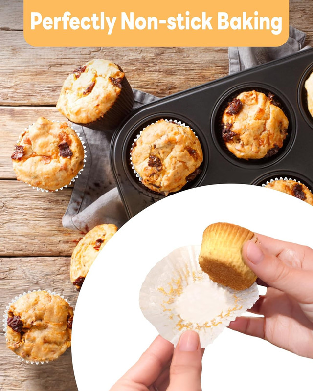 Non-Stick 400pcs White Mini Cupcake Liners for Baking, Greaseproof Muffin Liners gallery