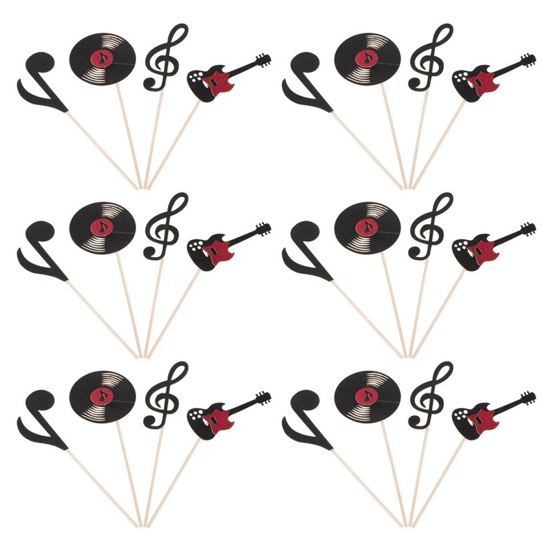 24 Pcs Birthday Cupcake Toppers Music Notes Baby Shower Decoration gallery