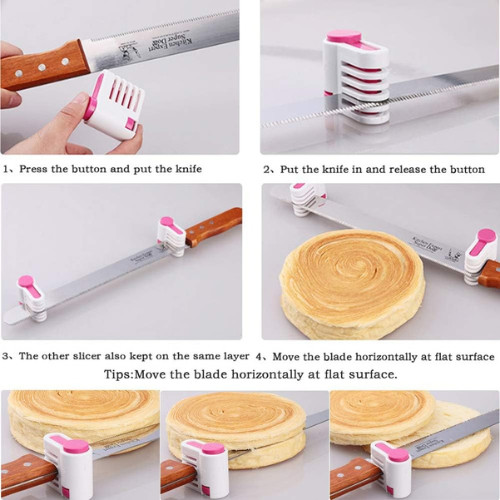 4 Pack Adjustable Cake Slicer Leveler Set, 5-Layer Cake Cutting Guides gallery