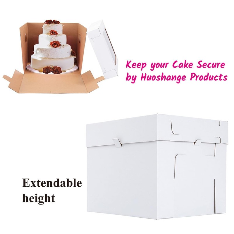 Tall Cake Boxes for Tier Cakes 16x16x14 Inch [3Pack ] Wedding Cake Boxes,Stur... gallery