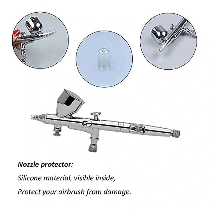HUBEST 10Pcs Airbrush Replacement Parts Kit, 0.3mm Needle & 0.3MM, SILVER gallery