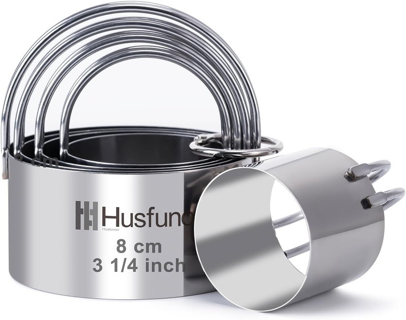 Biscuit Cutter Set round Cookie Cutters with Handle 5 Pieces Stainless Steel Cir gallery
