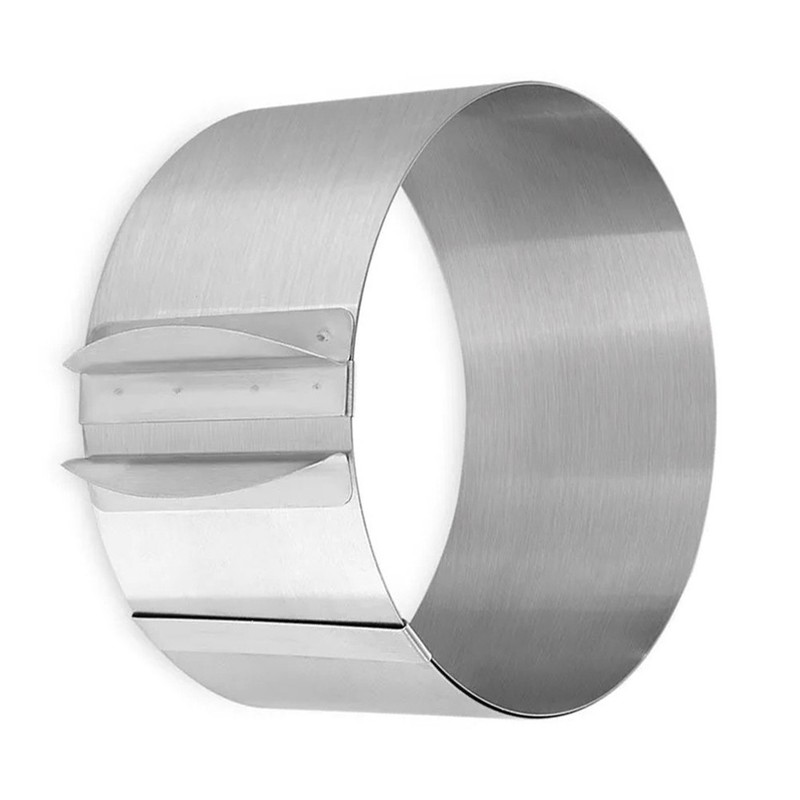 Food-Safe Stainless Steel Adjustable Cake Ring 15.5×15.5x6cm for Baking