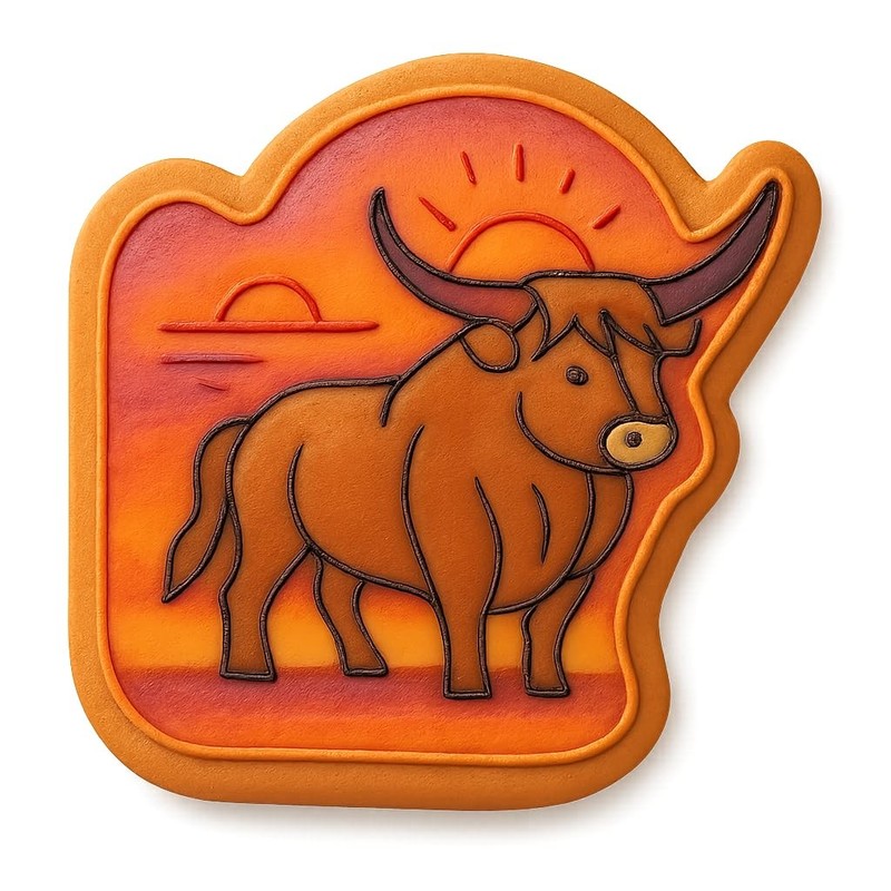 Sunset Highland Cow Cookie Cutter - 4x3.2" Premium Kitchen Tool gallery