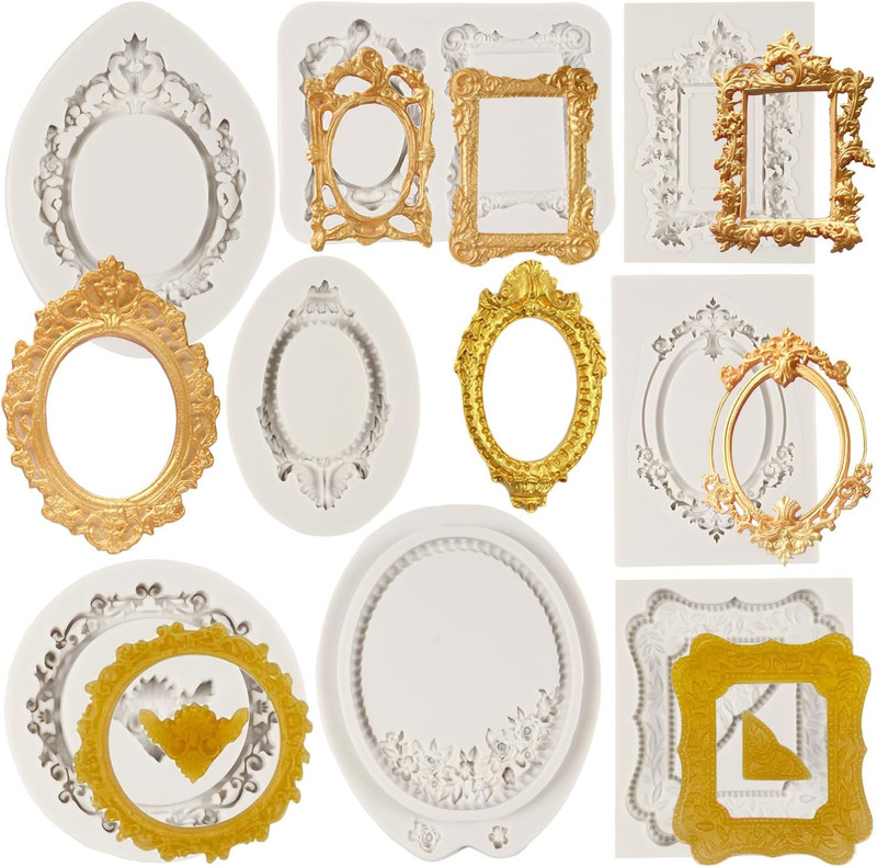 Baroque Frame Fondant Molds Photo Frame Fondant Molds Picture Frames Silicone…