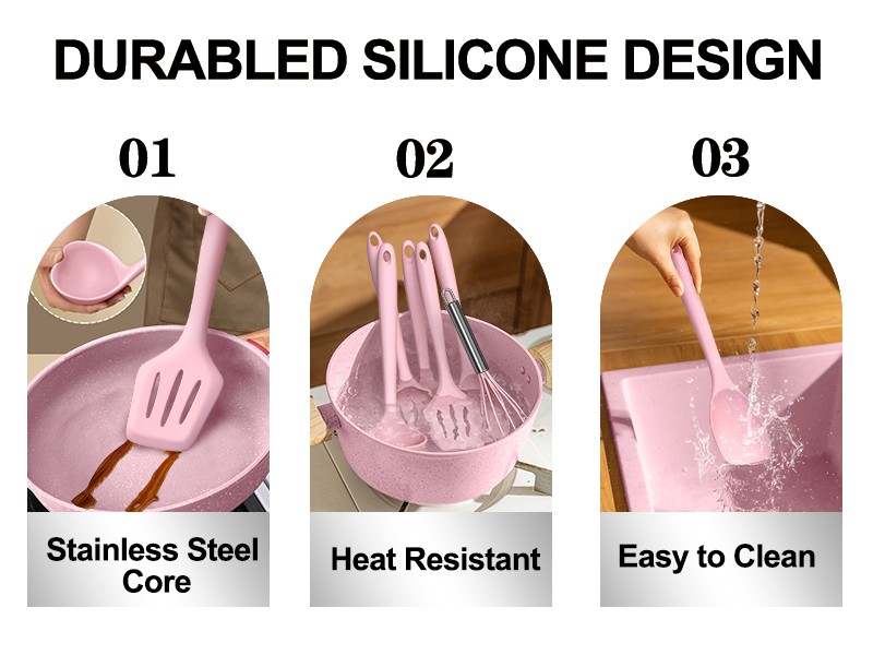 22-Piece Silicone Cooking Utensils Set, Heat Resistant & gallery