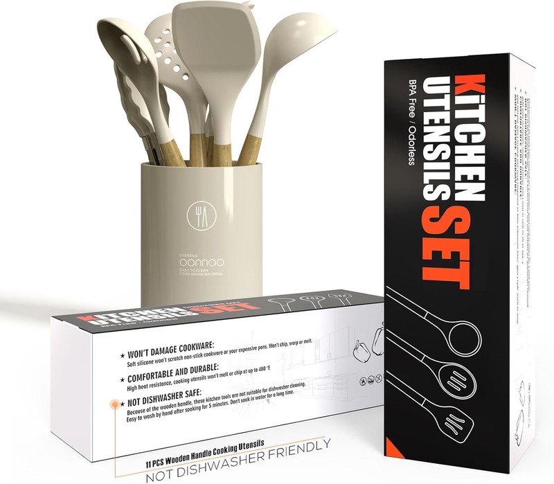 Silicone Cooking Utensils Set - 446°F Heat Resistant Silicone gallery