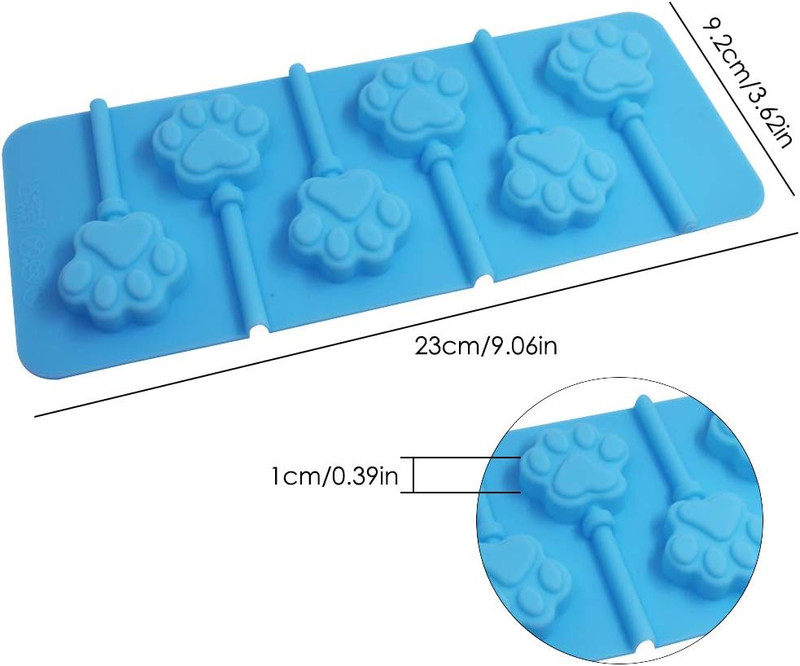 3 Pcs 6-Cavity Paw Lollipop Molds,Sonku Silicone Paw Mold Chocolate Hard Candy J gallery