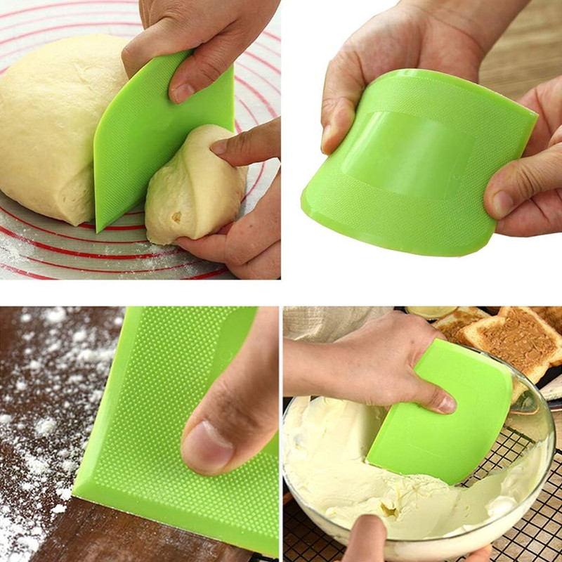 2 Pieces Dough Scraper Bowl Scraper -Safe Plastic Dough Cutter Flexible Plastic gallery
