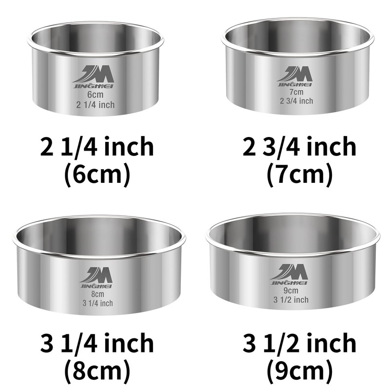 M JNGMEI 4 Pieces Stainless Steel Cookie Cutter Set Biscuit Cutter 2.25inch, ... gallery