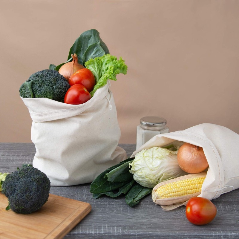 100% Cotton Muslin Drawstring Bags (10x15 Inch - 12-Pack) Large Natural Unble... gallery