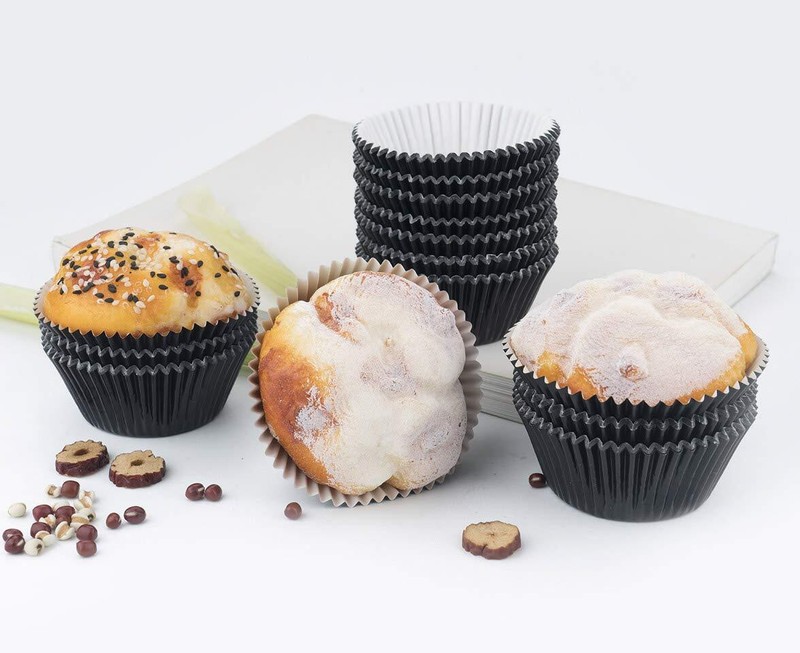 200-Count Standard Black Foil Cupcake Liners Muffin Wrappers for Baking Party gallery