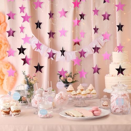 Feet Glitter Star Garland Banner 2026 Party Decoration Double Side Pink 78 gallery