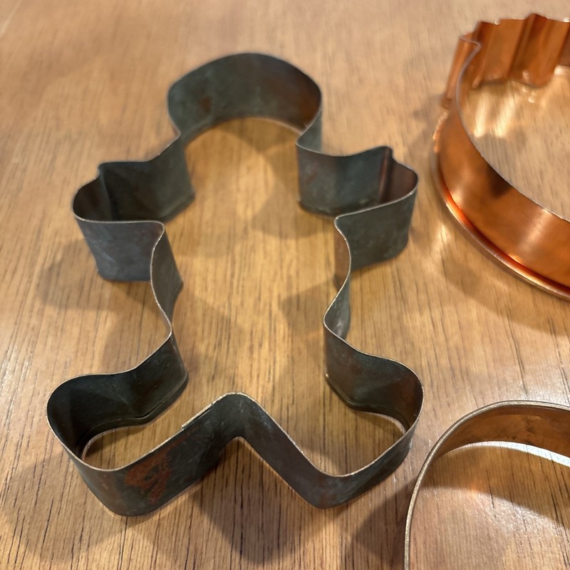 Copper Cookie Cutters Set of 3 Heart Gingerbread Man Pumpkin 5.5” Large gallery