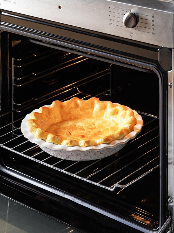 LE TAUCI Pie Pans for Baking 9 36 oz, Arctic White(Honey Comb+Fireworks) gallery