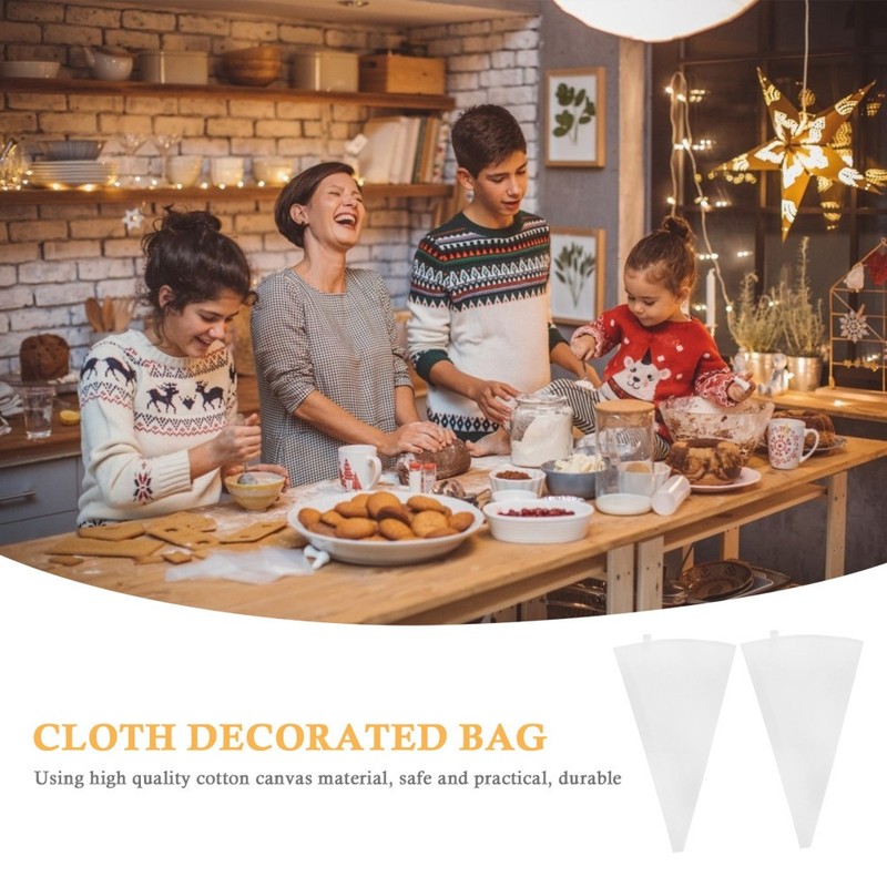 2 Pcs Pastry Bags Reusable Cotton Canvas Frosting Piping Cake Decorating Bags gallery